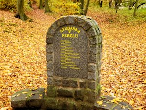 Opravený nápis studánka V Perglu
